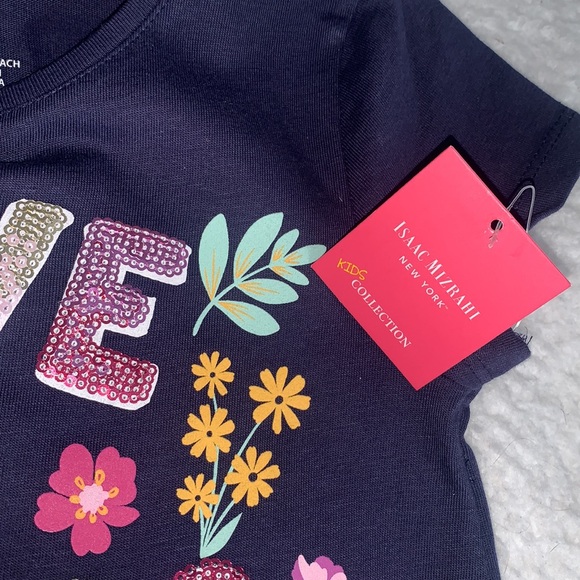 NWT Isaac Mizrahi LOVE Navy Blue Top Sequins 5/6 - Picture 5 of 8